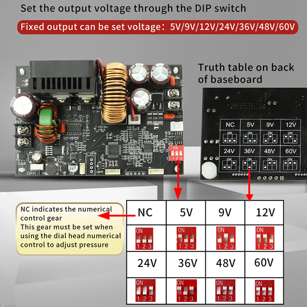 0~60V CNC Adjustable DC Stabilized Voltage Power Supply Constant Voltage and Constant Current 15A/20A 900/1200W Step-Down Module - Image 3