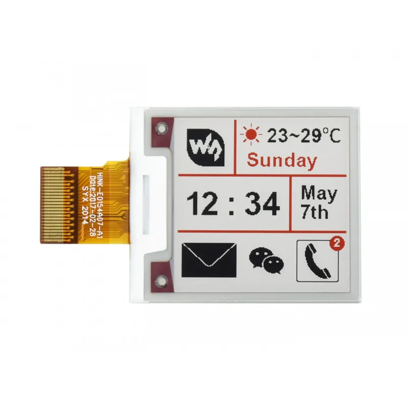1.54-inch e-paper with 200x200 resolution, red, black and white. SPI Interface - Image 4