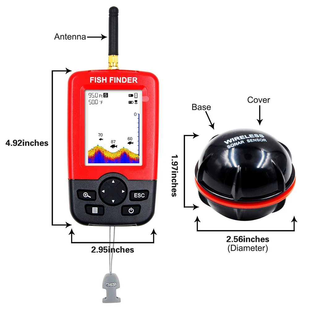 100M Portable Sonar Fish Finders Fishing lure Echo Sounder Fishing Finder Alarm Transducer Lake Sea Fishing - Image 5
