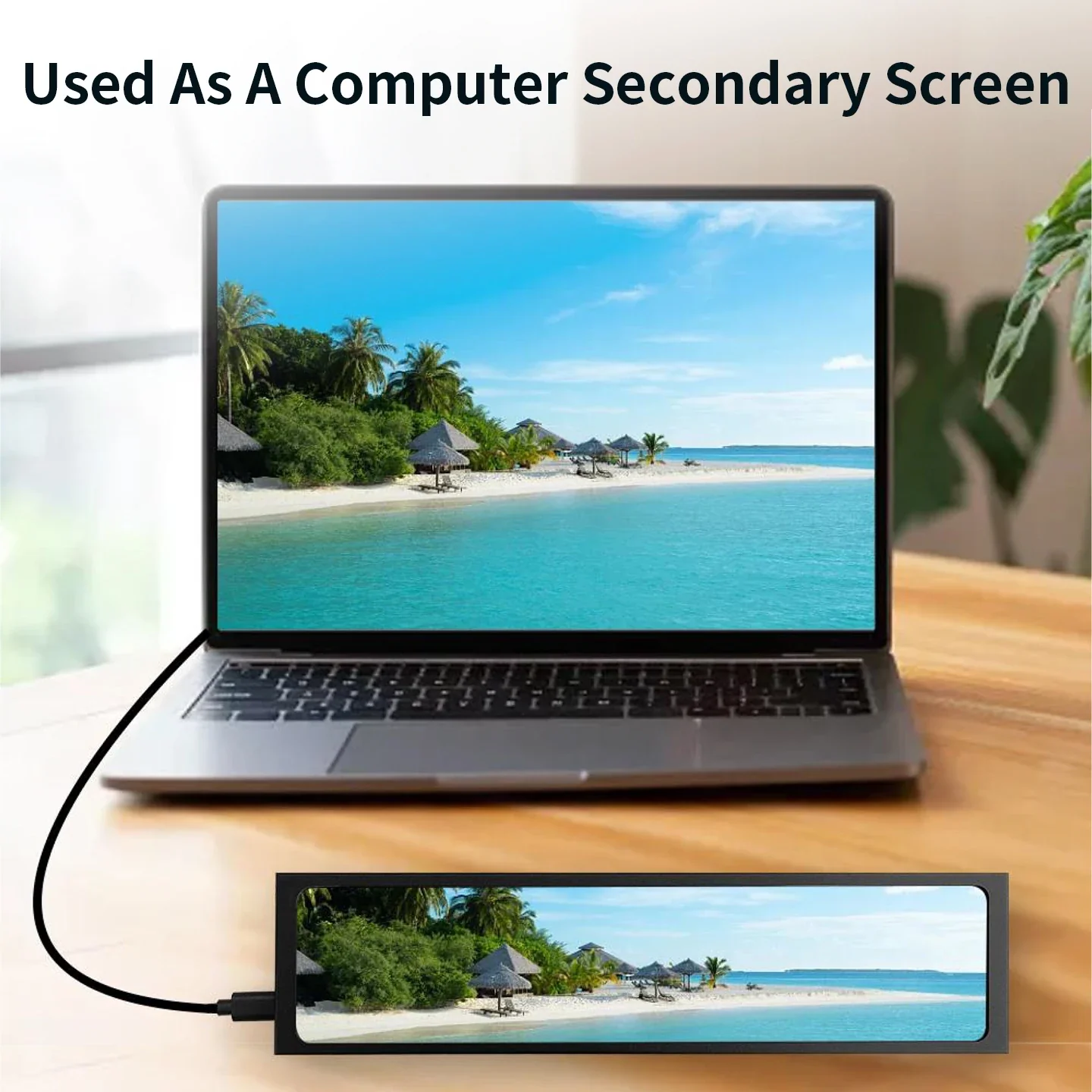 11.26 Inch USB Type-C Secondary Screen IPS 1920x440 Display Video Player Electronic Photo Album 170 ° Wide View Monitor for PC - Image 5