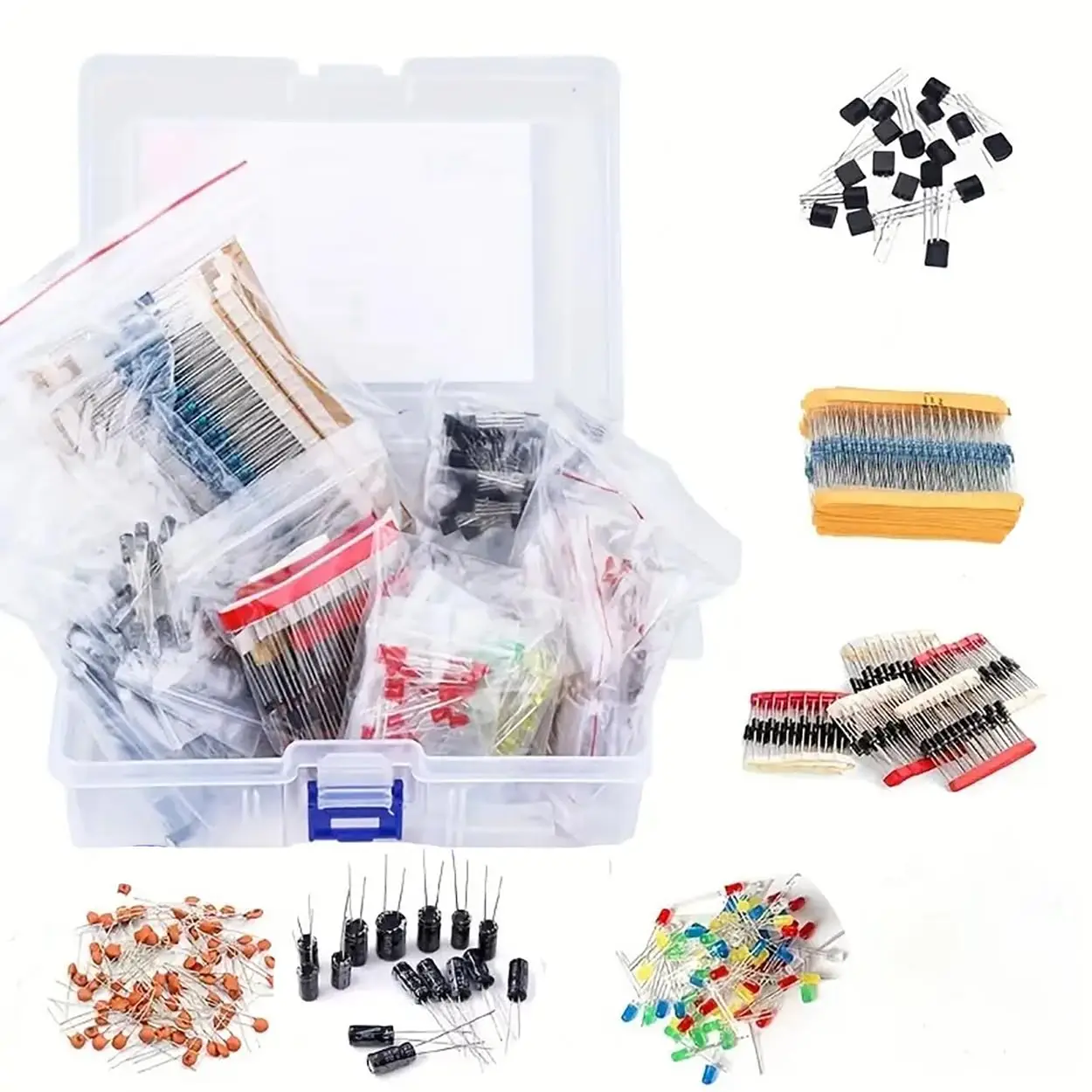 1500Pcs Electronic Components Starter Kit Resistor Capacitor LED Diode Transistor Assortment Pack for DIY Arduino - Image 13