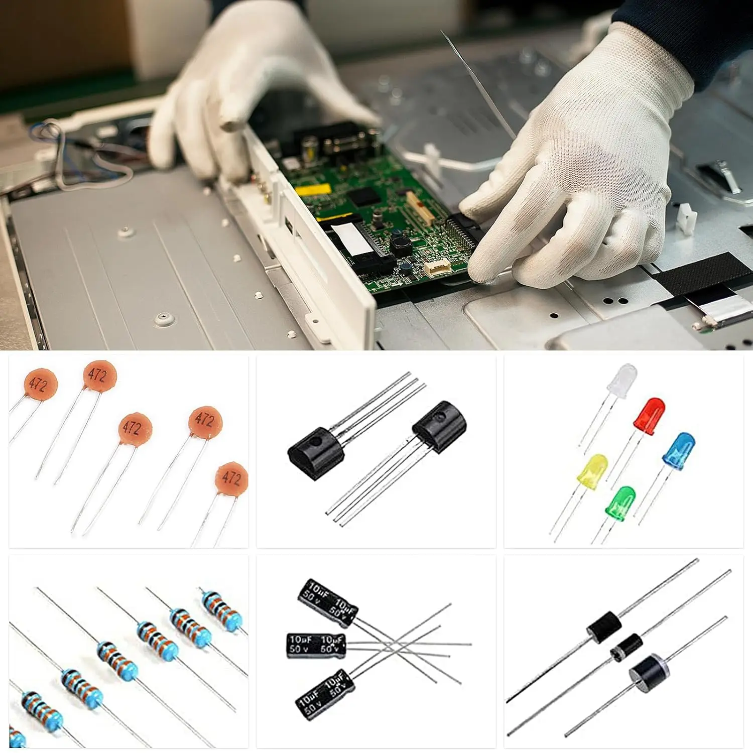 1500Pcs Electronic Components Starter Kit Resistor Capacitor LED Diode Transistor Assortment Pack for DIY Arduino - Image 2