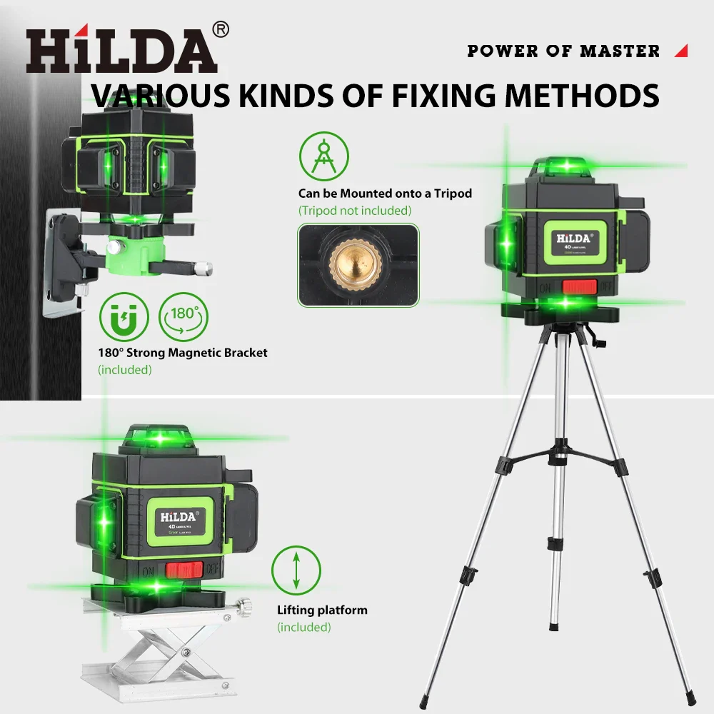 16 Lines 4D 360 Horizontal And Vertical Laser Level green line SelfLeveling  Super Powerful Laser level green Beam laser level - Image 2