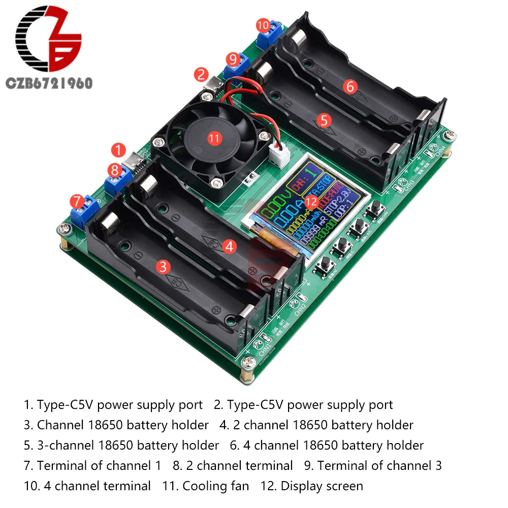 18650 Lithium Battery Capacity Tester Module MAh MWh Digital Battery Power Detector Module 18650 Battery Tester Type-C Auto Char - Image 3