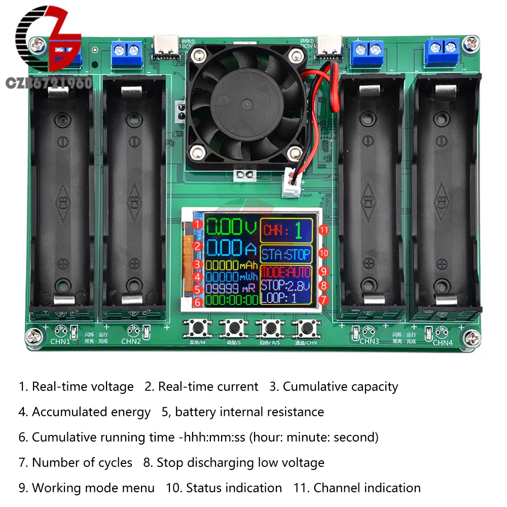 18650 Lithium Battery Capacity Tester Module MAh MWh Digital Battery Power Detector Module 18650 Battery Tester Type-C Auto Char - Image 5