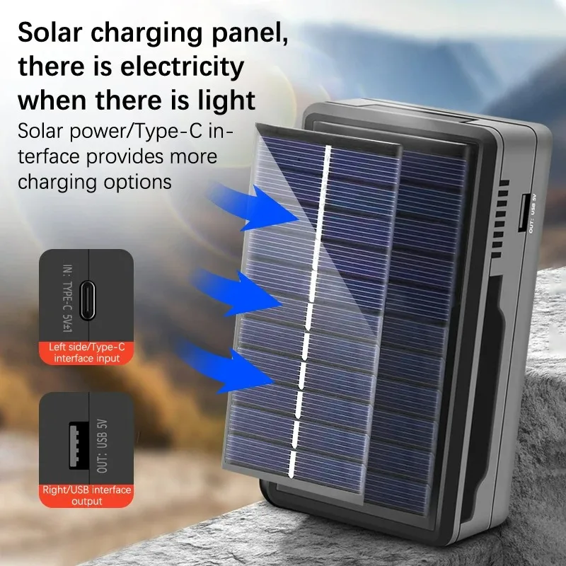 18650 Solar Battery Charger Multi Munctional Solar Type C Intelligent Lithium Battery Holder Power Bank Cases without Battery - Image 2