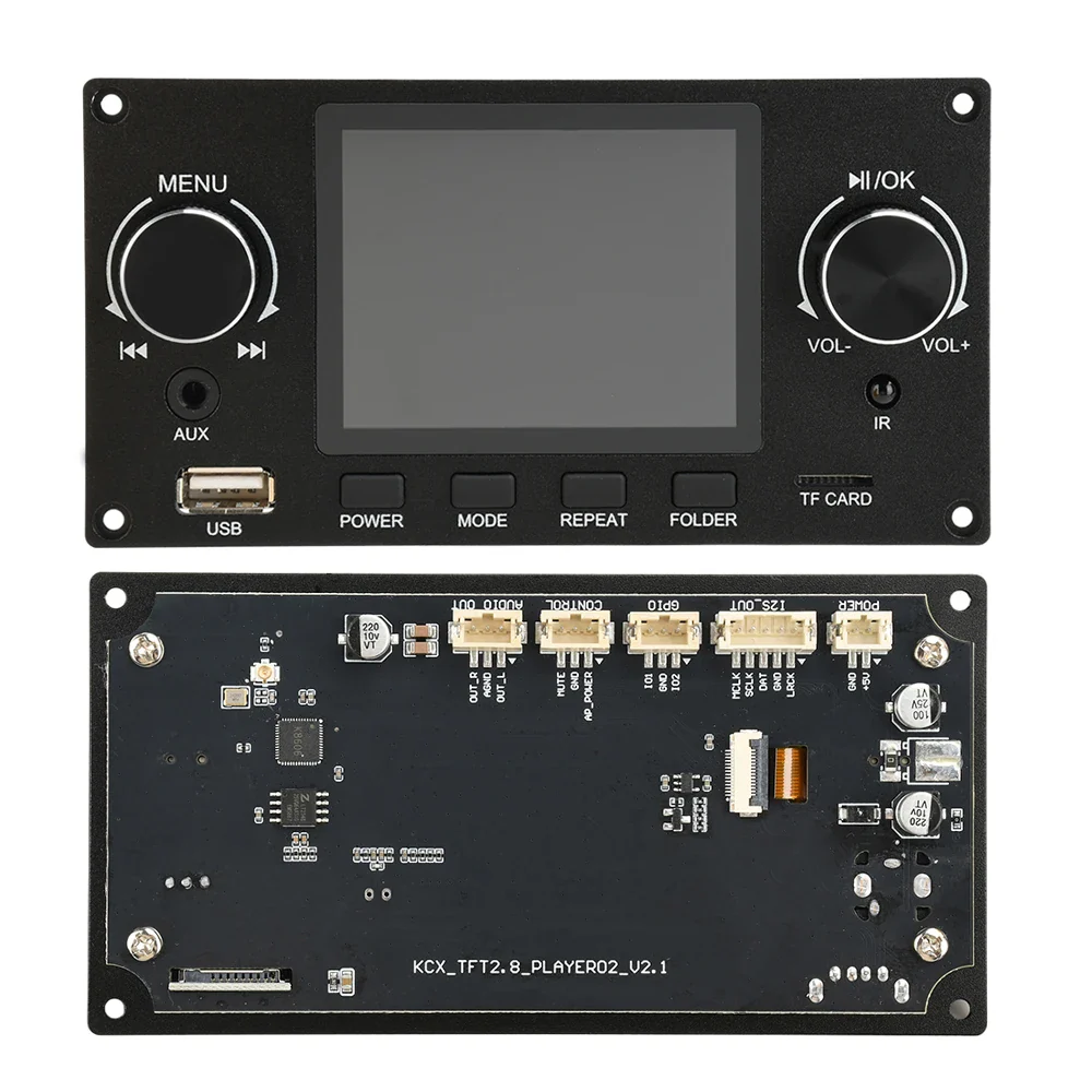 2.8-inch TFT Amplifier Bluetooth DC 4.5-5.0V 5W MP3 Decoder Board Car Audio USB TF FM Radio Module MP3 Player Color Screen - Image 6