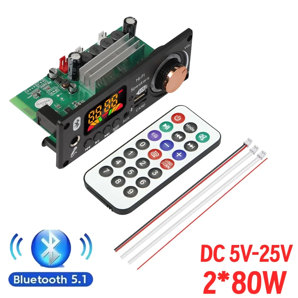 200W DIY Home Digital Amplifier MP3 Decoder Board 100W Audio Power Bluetooth 5.3 FM For Music Subwoofer Speakers Volume Control - Image 10