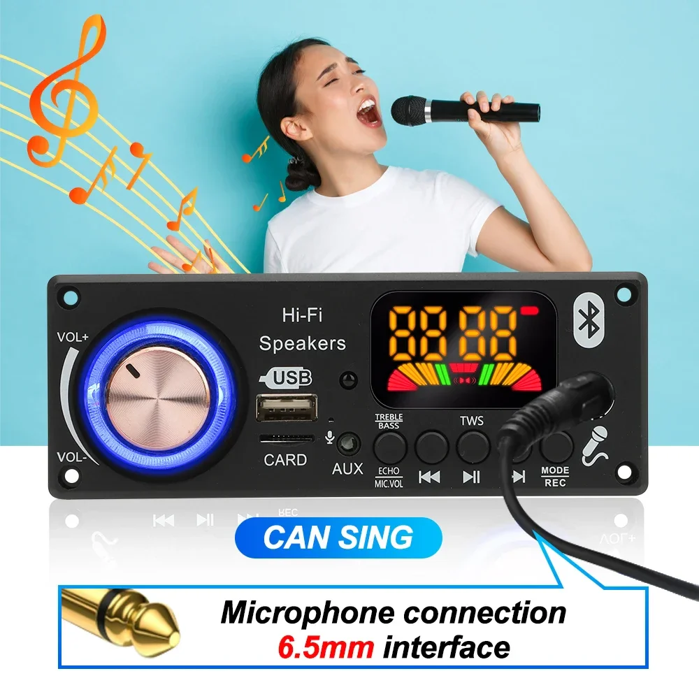 200W DIY Home Digital Amplifier MP3 Decoder Board 100W Audio Power Bluetooth 5.3 FM For Music Subwoofer Speakers Volume Control - Image 2