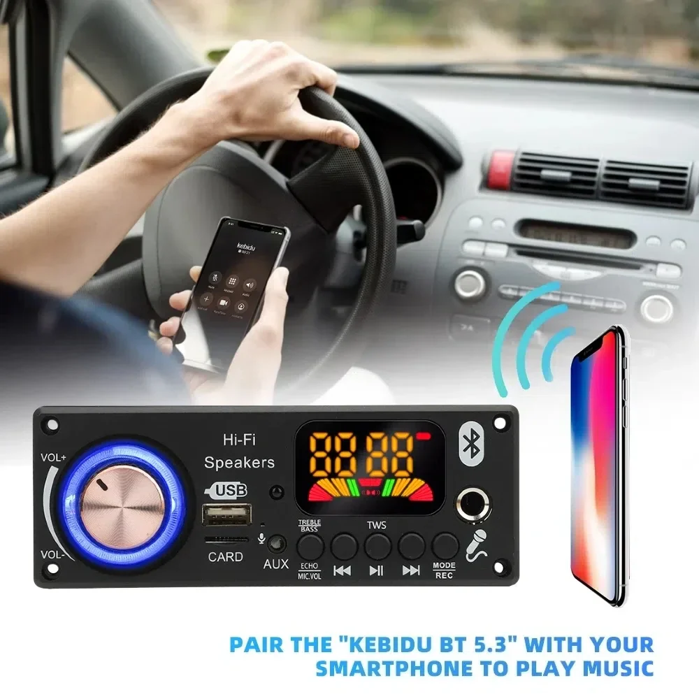 200W DIY Home Digital Amplifier MP3 Decoder Board 100W Audio Power Bluetooth 5.3 FM For Music Subwoofer Speakers Volume Control - Image 6