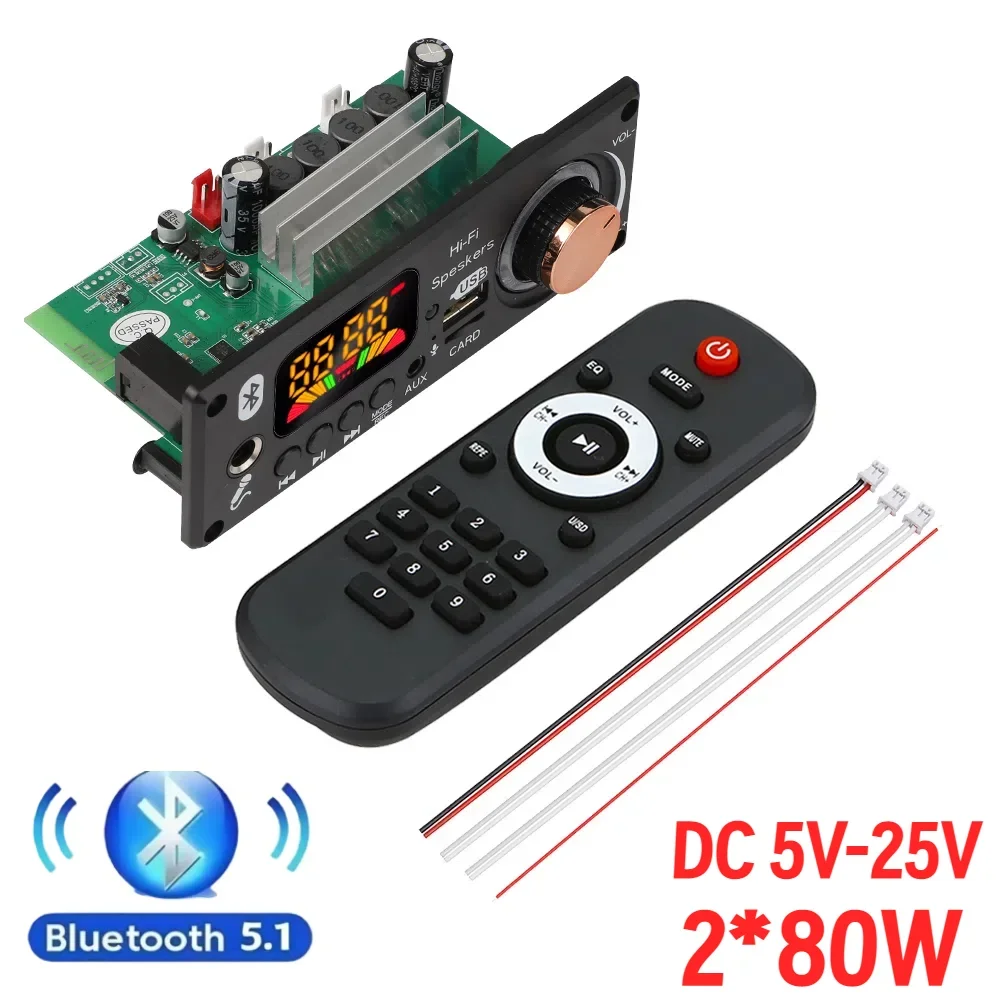 200W DIY Home Digital Amplifier MP3 Decoder Board 100W Audio Power Bluetooth 5.3 FM For Music Subwoofer Speakers Volume Control - Image 9