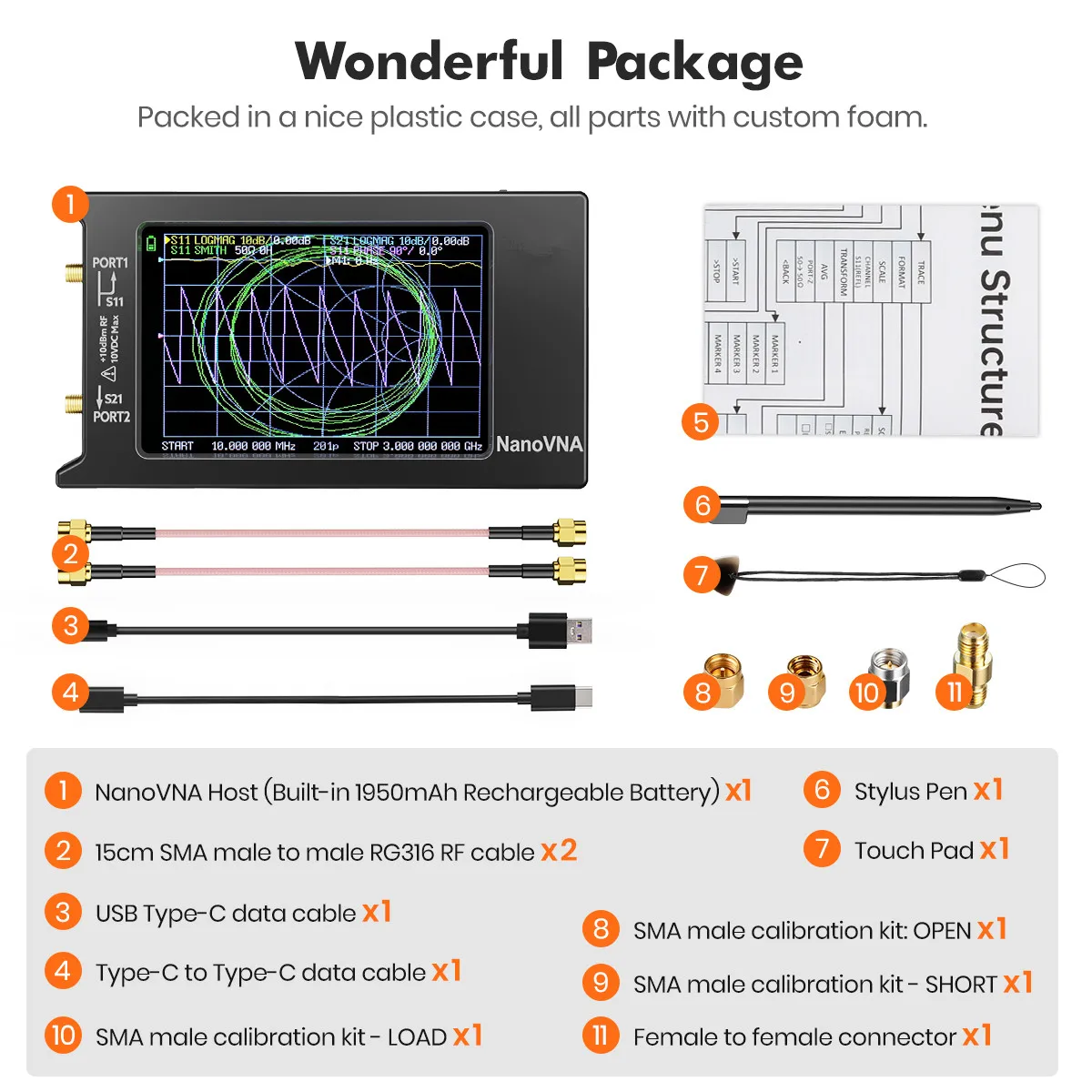 Updated NanoVNA-H4 4inch Vector Network Analyzer 10k-1.5GHz HF VHF UHF Antenna Analyzer Version 4.3 with SD Card Slot - Image 6