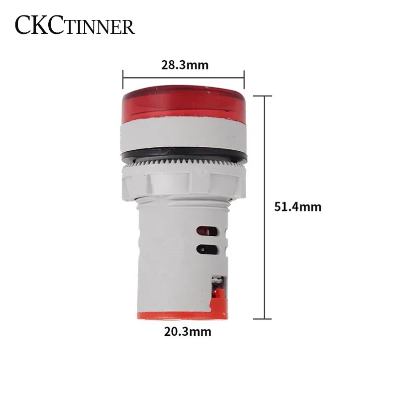 22mm AD16-22DVA Round LED Dual Display Volt Ampermeter Voltmeter 60-500V Ammeter Digital Voltage Current Ampere Meter Indicator - Image 5