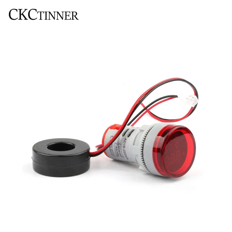 22mm AD16-22DVA Round LED Dual Display Volt Ampermeter Voltmeter 60-500V Ammeter Digital Voltage Current Ampere Meter Indicator - Image 7