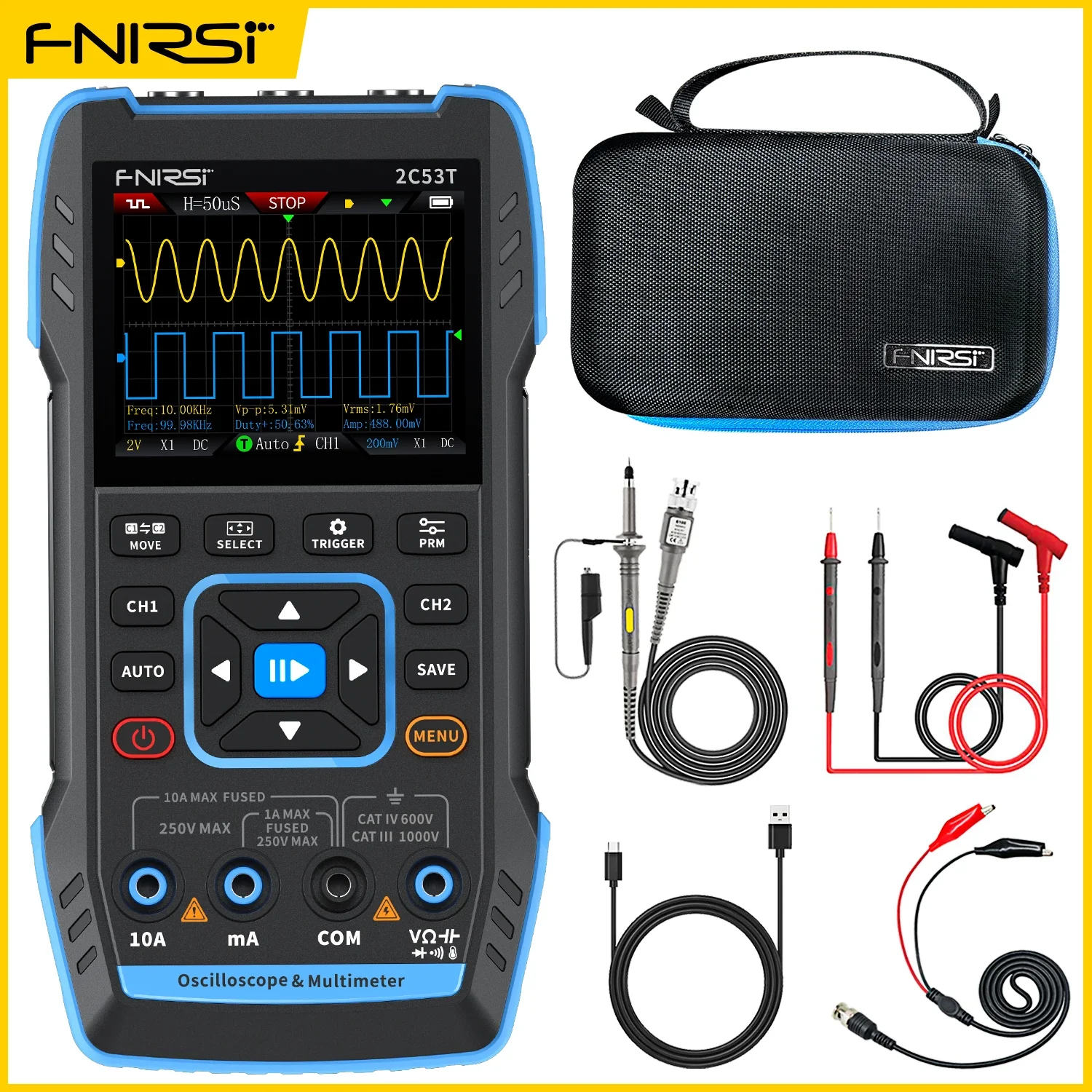 FNIRSI 2C53T 2C23T Oscilloscope Multimeter Signal Generator - Image 9