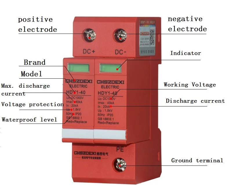 2P20KA DC 1000V Electric Surge Protector Circuit Breaker - Image 4