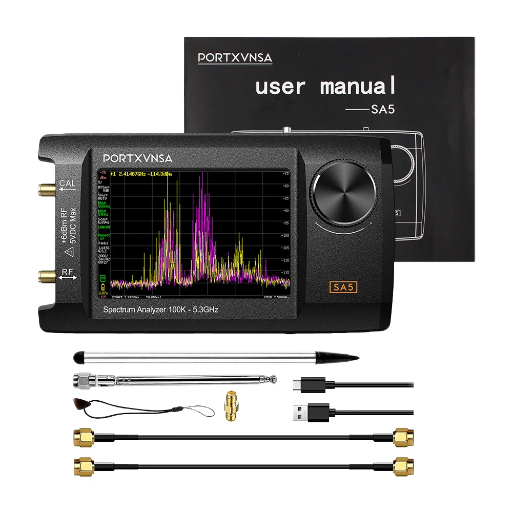 4 Inch IPS LCD SA5 Multi Functional Handheld Spectrum Analyzer 100k-5.3GHz 2-in-1 Signal Generator Built In 5000mAh Link To PC - Image 7