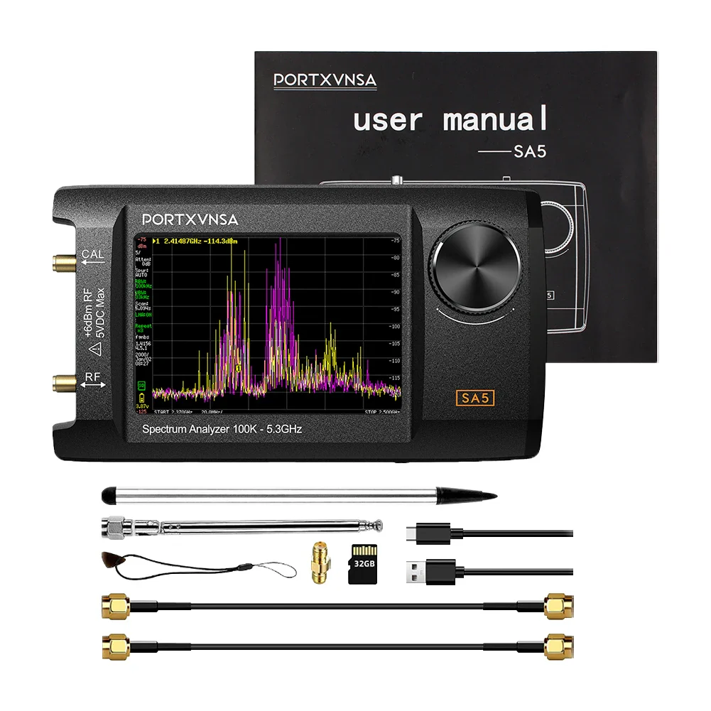 4 Inch IPS LCD SA5 Multi Functional Handheld Spectrum Analyzer 100k-5.3GHz 2-in-1 Signal Generator Built In 5000mAh Link To PC - Image 8