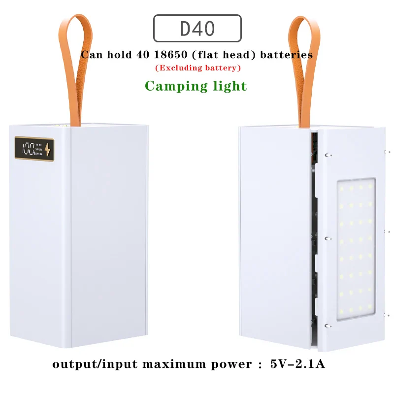 40*18650 DIY Power Bank Case Batteries Power Box Regular/PD Camping light Version Power Bank Shell  Batteries Power Shell - Image 12
