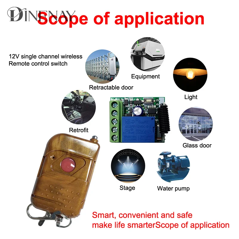433Mhz Wireless Remote Control EV1527 Learning Code Transmitter 2 bottons DC 12V 10A RF Relay Receiver - Image 3