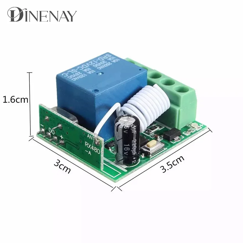 433Mhz Wireless Remote Control EV1527 Learning Code Transmitter 2 bottons DC 12V 10A RF Relay Receiver - Image 5