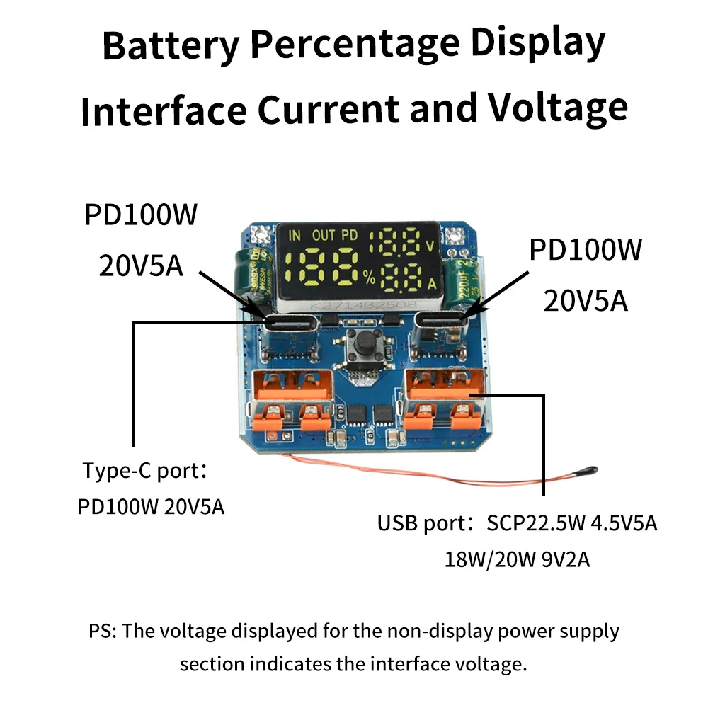 4S 20V 5A Buck-Boost Module Charge/Discharge Integrated Bidirectional Fast Charging High Power Output Lithium Battery Module - Image 3