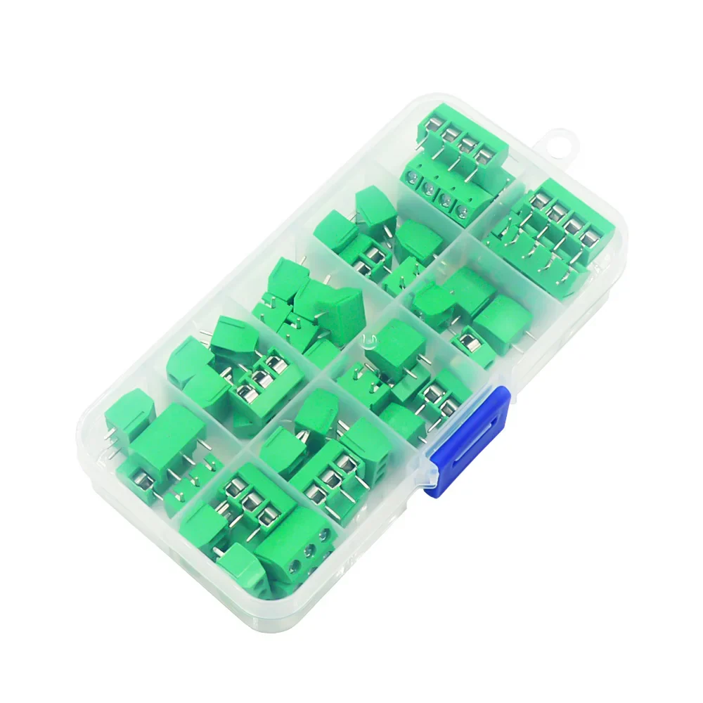 50Pcs/BOX Green Blue Pitch 5.0mm Straight Pin 2P 3P Screw PCB Terminal Block Connector 10A 300V 24-18AWG - Image 7