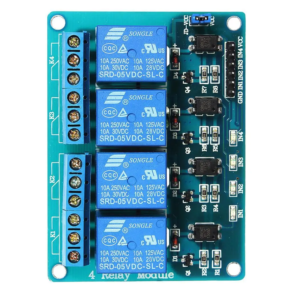 5V Relay Module for ARM Indicator 4 Channel Relay with Optocoupler - Image 2