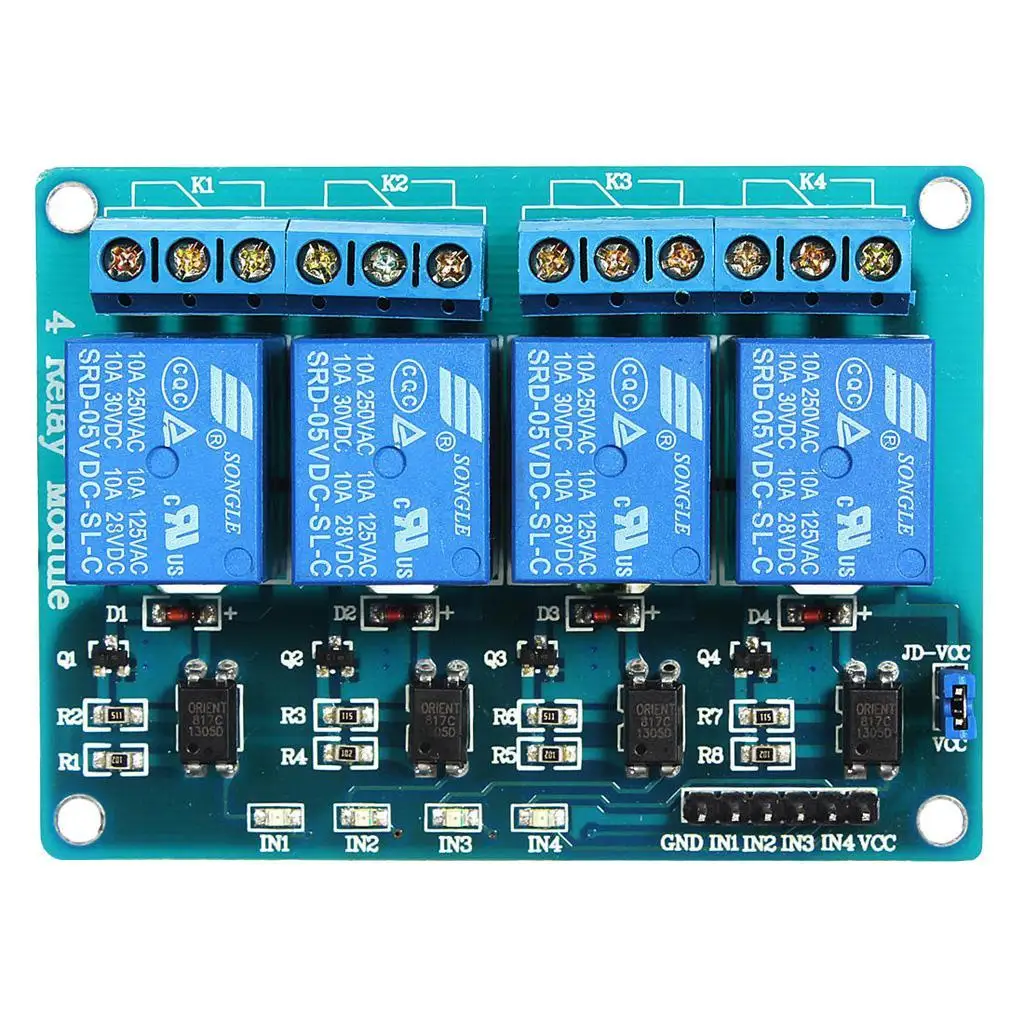5V Relay Module for ARM Indicator 4 Channel Relay with Optocoupler - Image 4