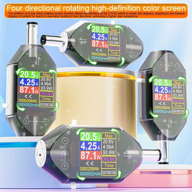 600W DC4.5-50V Max 12A High Precision Digital Voltage Current Tester DC5.5x2.5 Instrument Power Capacity Meter DT550 - Image 3
