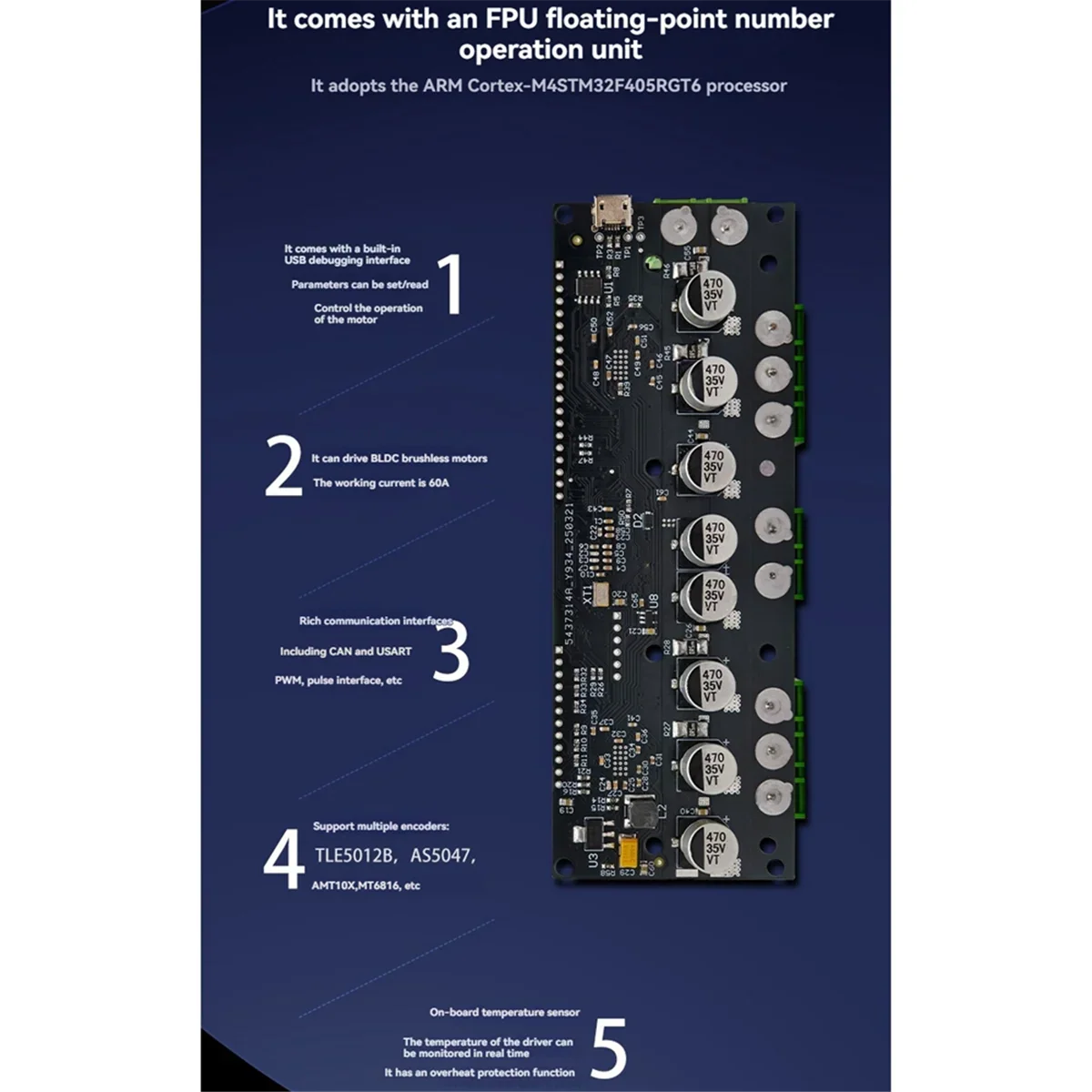 A72Z ODrive3.6 56V FOC-BLDC Servo Dual Motor Controller STM32F4 Support Multiple Encoder ODrive3.6 Motor Control Board 12-56V - Image 4