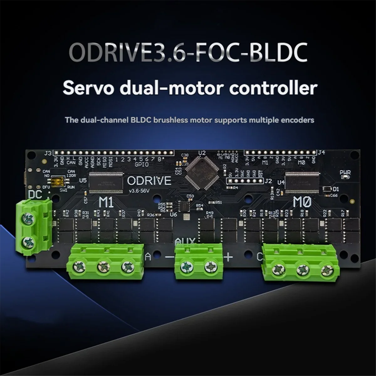 A72Z ODrive3.6 56V FOC-BLDC Servo Dual Motor Controller STM32F4 Support Multiple Encoder ODrive3.6 Motor Control Board 12-56V - Image 6