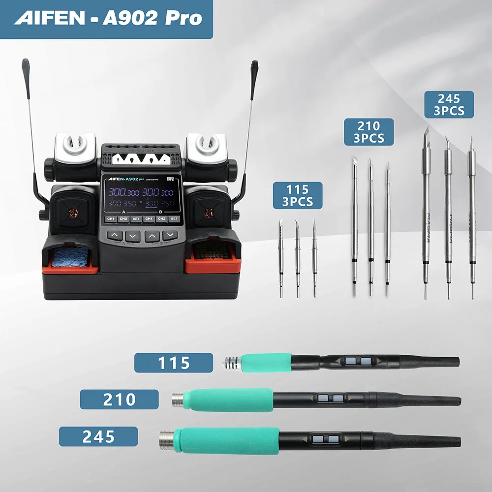 AIFEN A902PRO Soldering Station C115 C210 C245 Double Station Welding Rework Station For Cell-Phone PCB IC Repair Solder Tools - Image 10