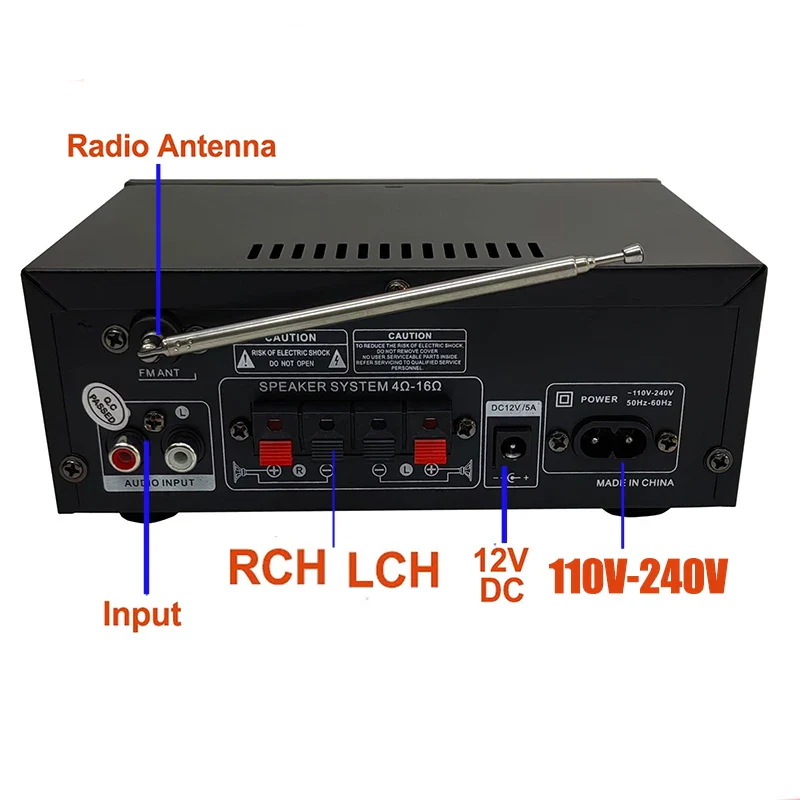 AK45 HiFi Digital Bluetooth Audio Amplifier MP3 Channel 2.0 Sound Power AMP stereo Home Automotive Car for Speakers MAX 350W*2 - Image 3