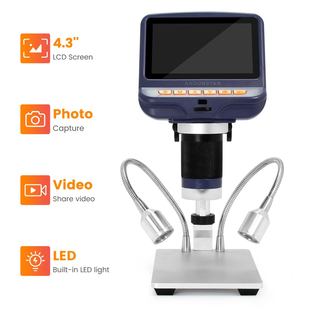 Andonstar AD106S USB Digital Microscope with Screen for Phone Repair Soldering Tool BGA SMT Jewelry Appraisal Biologic Use Kids - Image 2