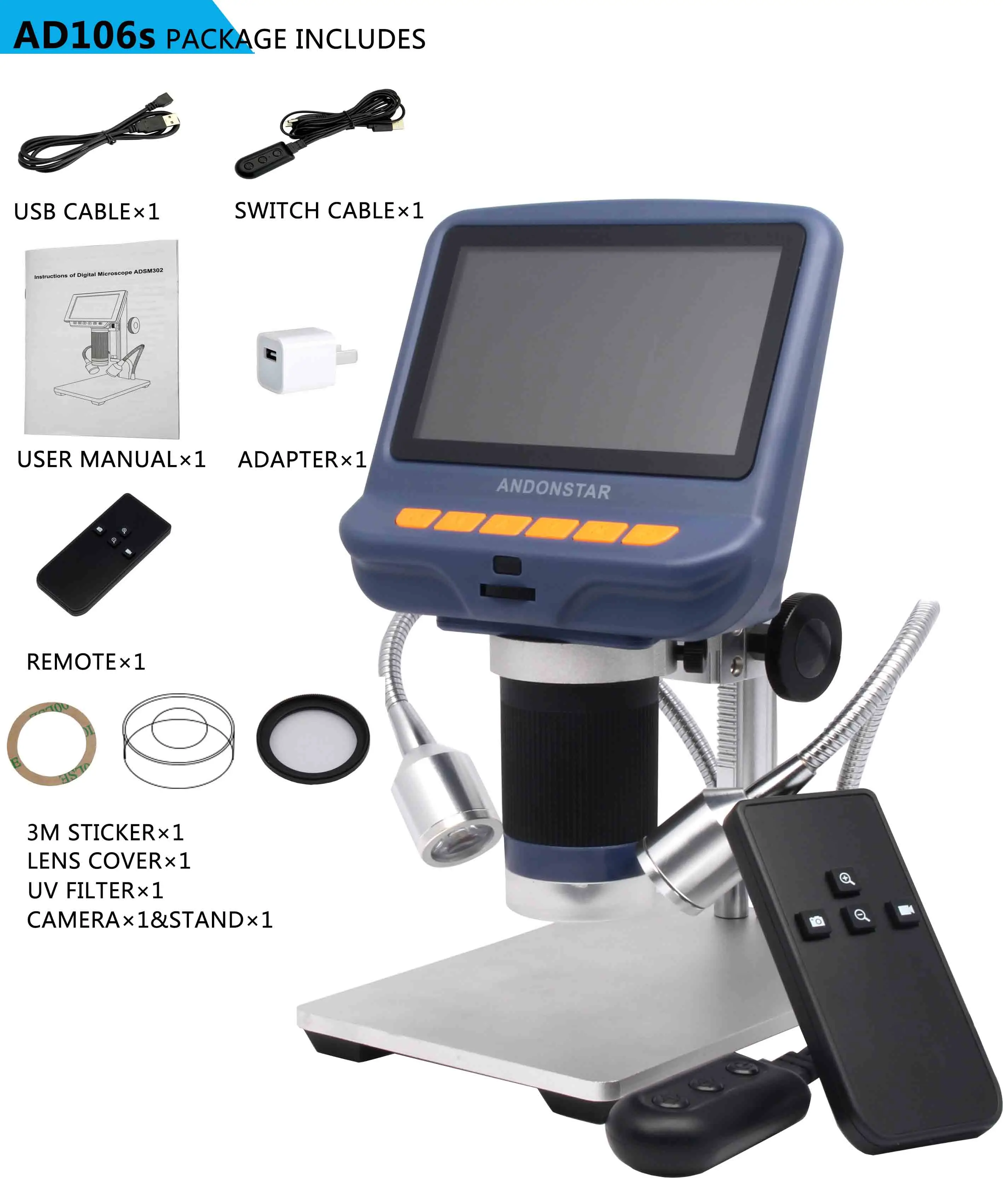 Andonstar AD106S USB Digital Microscope with Screen for Phone Repair Soldering Tool BGA SMT Jewelry Appraisal Biologic Use Kids - Image 7