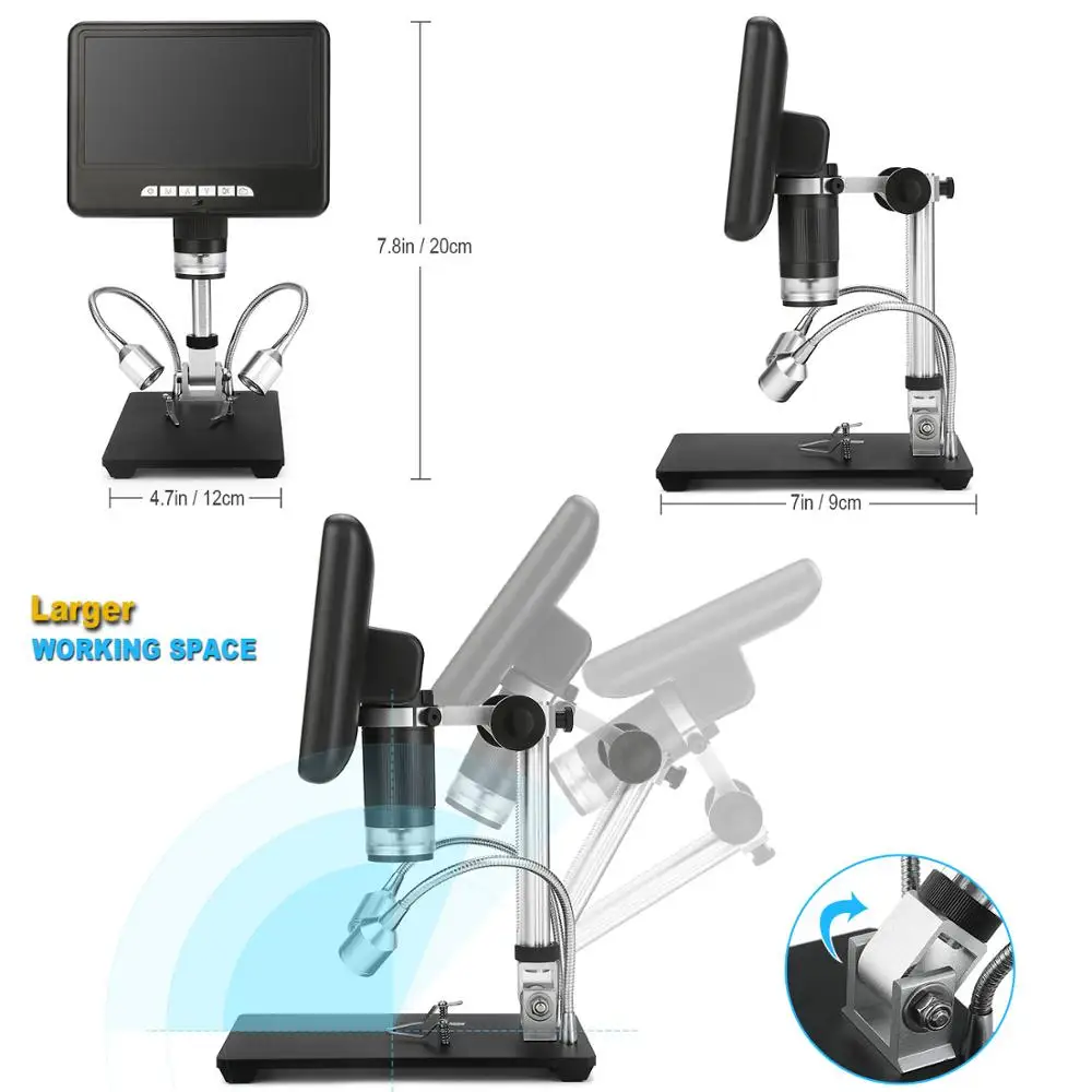 Andonstar AD207S HDMI Digital Microscope for PCB Soldering Long Object Distance for PCB/SMD Phone Repair Tool with Image Rotate - Image 4