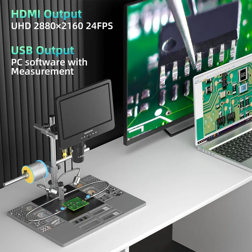 Andonstar AD249SM-Plus HDMI Digital Microscope 2000X  10.1'' IPS Screen for PCB/SMD Soldering Microscope Phone Watch Repairing - Image 5