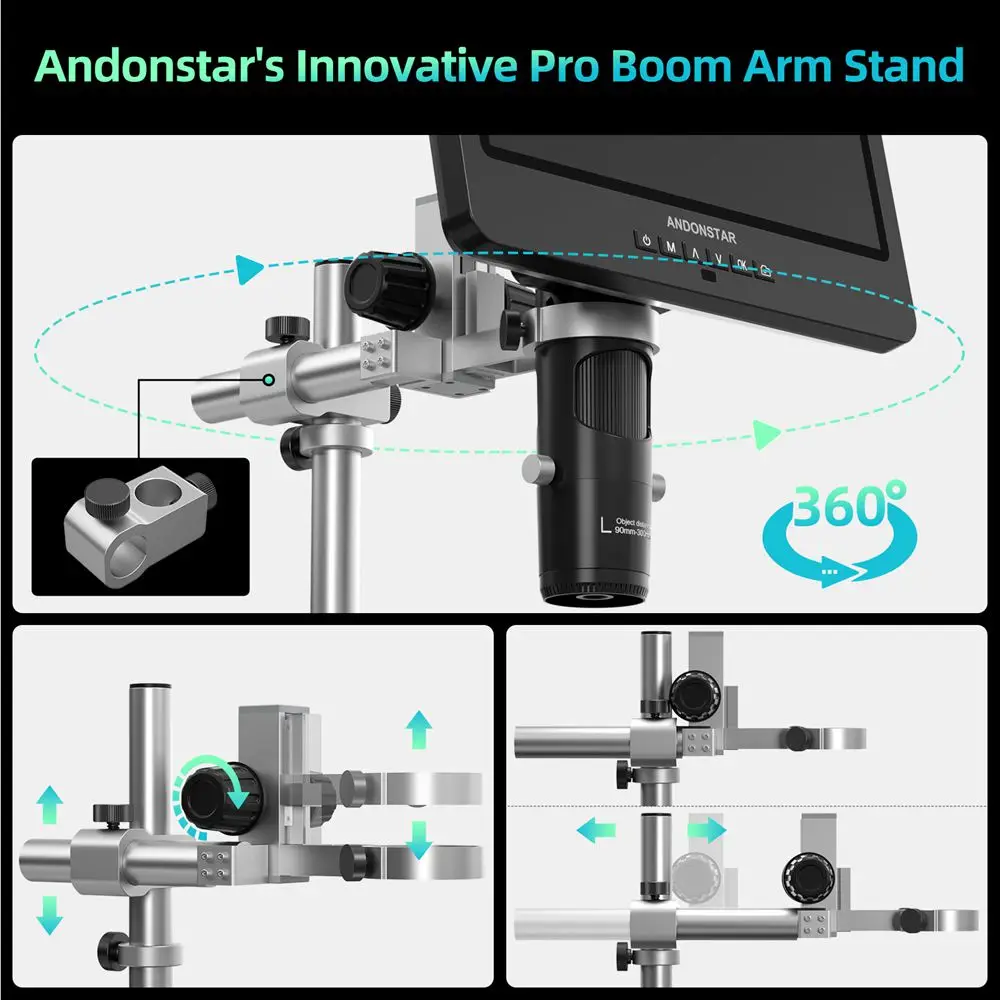 Andonstar AD249SM-Plus HDMI Digital Microscope 2000X  10.1'' IPS Screen for PCB/SMD Soldering Microscope Phone Watch Repairing - Image 6