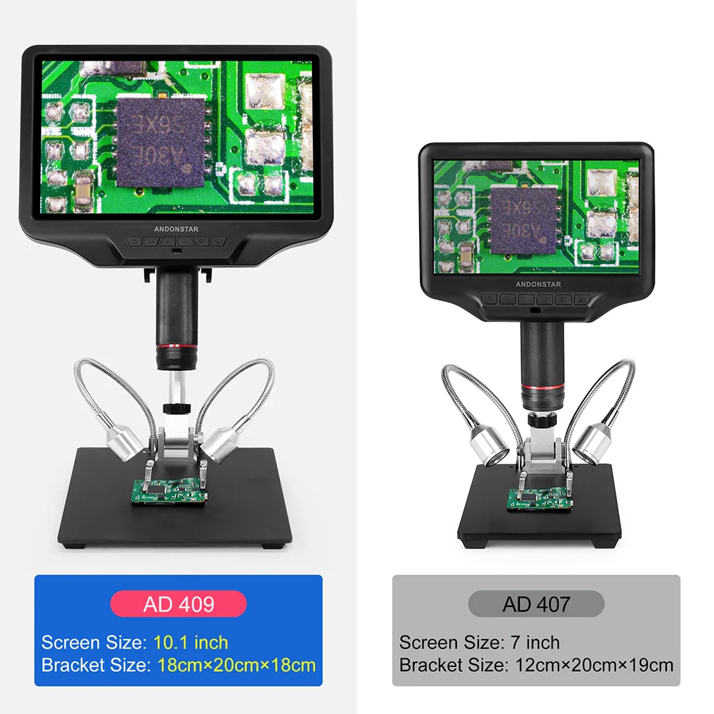 Andonstar AD409 HDMI Digital Microscope 10.1‘’ LCD Screen Soldering Microscope 300X USB Electronic Microscope for PCB Soldering - Image 2
