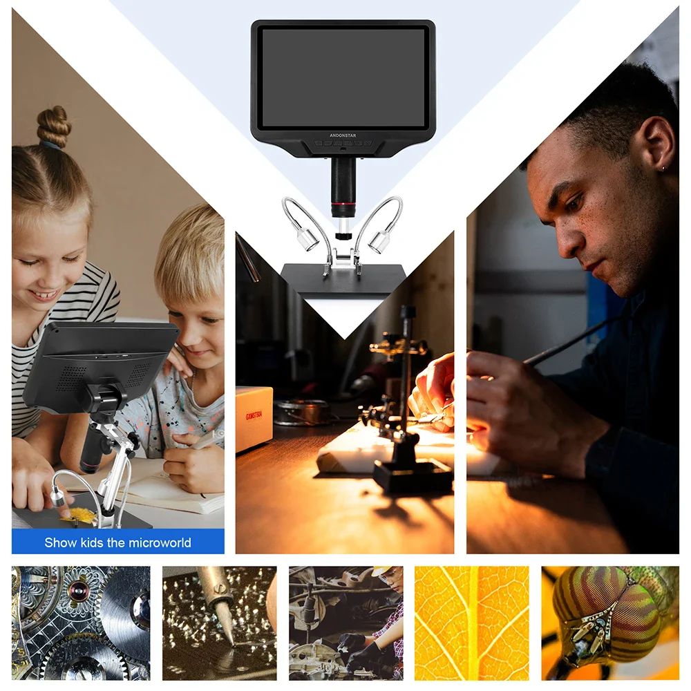 Andonstar AD409 HDMI Digital Microscope 10.1‘’ LCD Screen Soldering Microscope 300X USB Electronic Microscope for PCB Soldering - Image 4