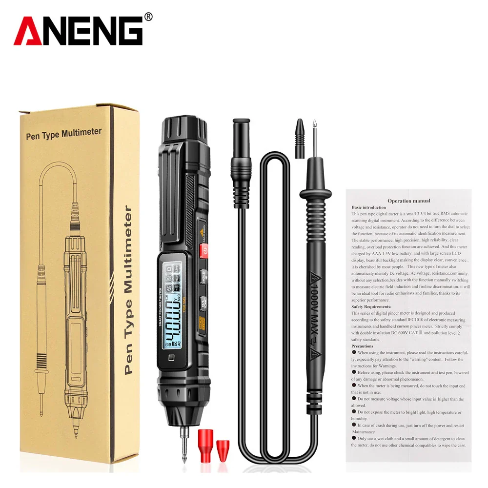 ANENG A3005 Digital Professional Multimeter Pen Testers AC/DC Voltage Meter Live Zero Line Detector Buzzer Ohm Tester Tools - Image 7