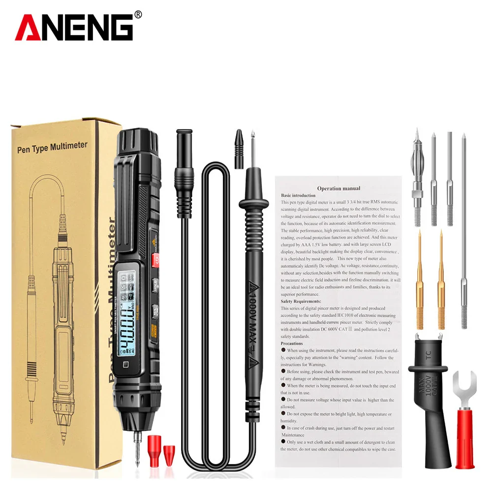 ANENG A3005 Digital Professional Multimeter Pen Testers AC/DC Voltage Meter Live Zero Line Detector Buzzer Ohm Tester Tools - Image 8