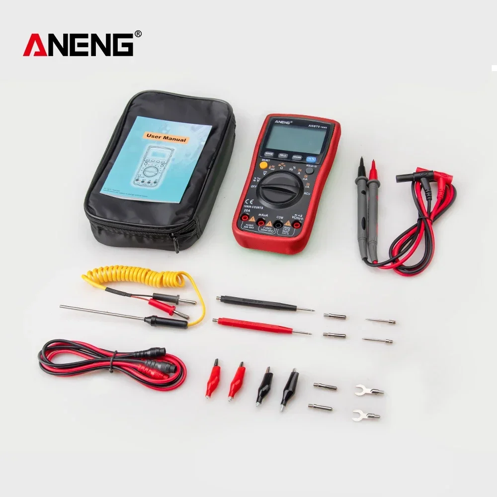 ANENG AN870 Digital Multimeter Profesional 19999 Counts  AC/Voltage Current NCV Capacitance Resistance Ohm Auto Range Test Tool - Image 9
