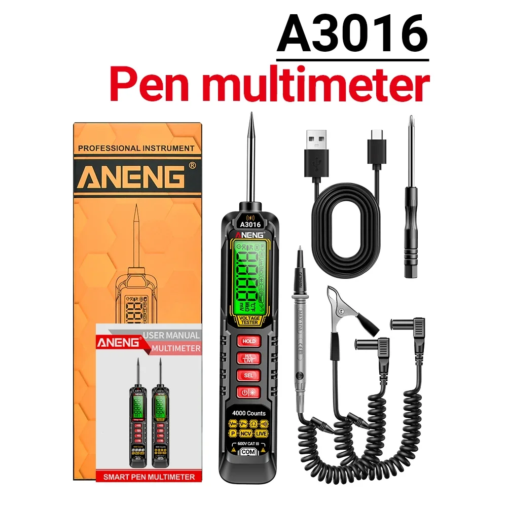 ANENG Digital Car Voltage Tester Pen AC/DC Voltage 600V Smart Non-Contact Auto Ohm Diode Tester Digital Multimeter For Tool - Image 7