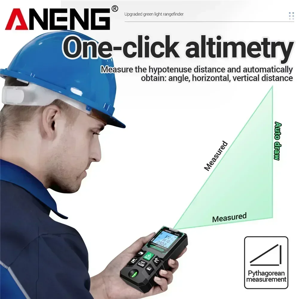 ANENG G50/G70/G100/G120 Green Laser Distance Meter Autonomous Benchmark Rangefinder 0.5~1 Second Flash Test Diastimeter Tools - Image 2