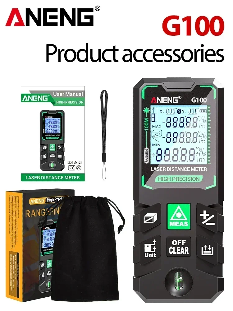 ANENG G50/G70/G100/G120 Green Laser Distance Meter Autonomous Benchmark Rangefinder 0.5~1 Second Flash Test Diastimeter Tools - Image 9