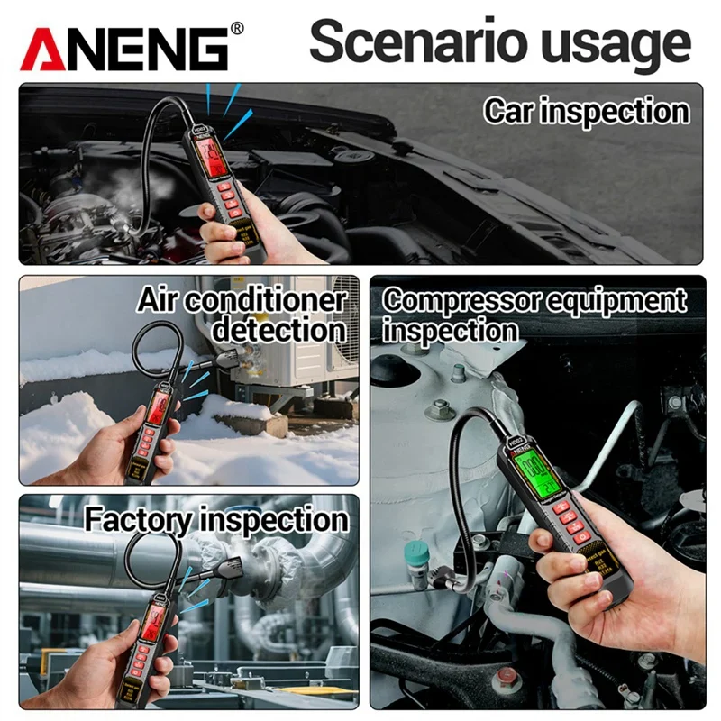ANENG HD02 Halogen Leak Detector R22/R32/R134a Gas Detector Analyzer Rechargable Refrigerant Gas Air Conditioning Tester Tool - Image 3