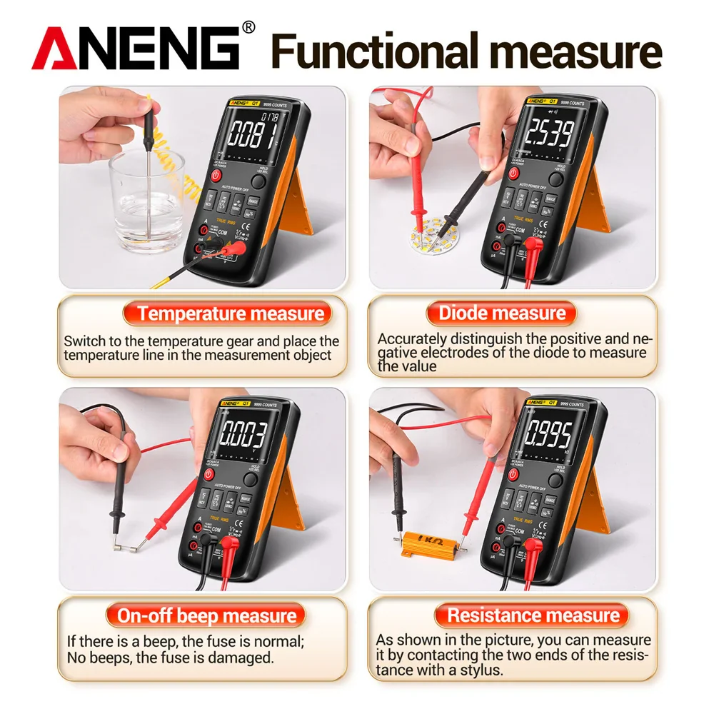 ANENG Q1 Digital Multimeter 9999 Analog Tester True RMS Professional Multimetro DIY Transistor Capacitor NCV Testers Lcr Meter - Image 3