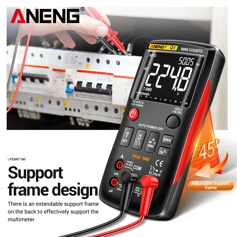 ANENG Q1 Digital Multimeter 9999 Analog Tester True RMS Professional Multimetro DIY Transistor Capacitor NCV Testers Lcr Meter - Image 4